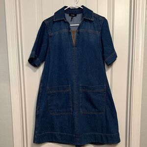ME + EM Denim Short Sleeve Dress Women’s Size 2